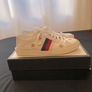 Gucci White New Ace Convertible Heel Sneaker